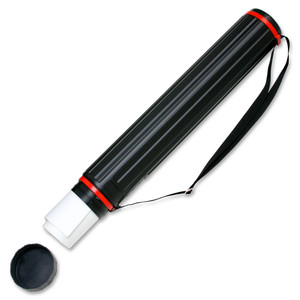 Chartpak Telescoping Document Tube,w/Strap,26" to 43-3/8"L,3-1/2"D,BK (CHARLTUBE) View Product Image