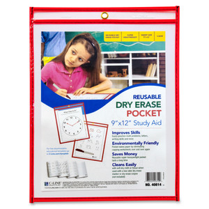 C-Line Reusable Dry Erase Pocket - Study Aid (CLI40814) View Product Image