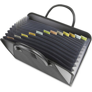 C-Line Letter Expanding File - 8 1/2" x 11" - 300 Sheets Capacity - 13 Internal Pocket(s) - 12 Divider(s) - Black Product Image 