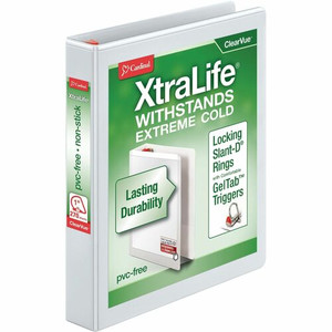Cardinal Xtralife ClearVue Locking Slant-D Binder - 1" Binder Capacity - Letter - 8 1/2" x 11" Sheet Size - 270 Sheet Capacity - 1" Spine Width - (CRD26300CB) Product Image 
