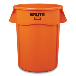 Rubbermaid Commercial Brute Round Container, 44 gal, Plastic, Orange (RCP2119307) View Product Image