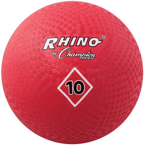 Champion Sports Playground Ball, Nylon, 2-Ply, 10", Red (CSIPG10RD) View Product Image