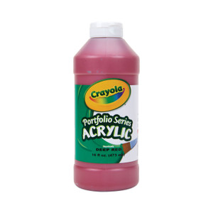 Crayola Portfolio Series Acrylic Paint, Deep Red, 16 oz Bottle View Product Image