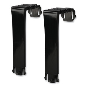 deflecto Two Break-Resistant Plastic Partition Brackets, For 2.63 to 4.13 Wide Partition Walls, Black, 2/Pack (DEF391404) View Product Image
