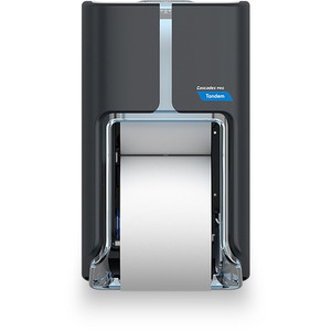 Cascades PRO Tandem DHC Bath Tissue Dispenser - Touchless Dispenser - 2220 x Sheet - 12" Height x 6.6" Width x 7" Depth - Dark Gray - Hygienic, Jam-free, Key Lock Product Image 