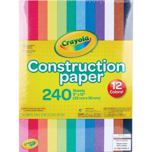 Crayola Construction Paper, 9"x12", 240Shts/PK, Ast (CYO993200) View Product Image