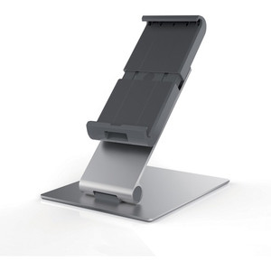 DURABLE Tablet Holder Table - 9.5" Height x 6.1" Width x 7.2" Depth - Steel, Aluminum, Acrylonitrile Butadiene Styrene (ABS) - Silver Product Image 