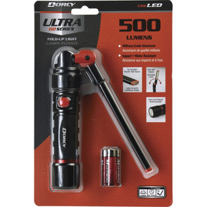 Dorcy Intl. Flashlight, Foldable, 2-1/10"Wx1-2/5"Lx1-3/4"H, Black/Red (DCY414350) View Product Image