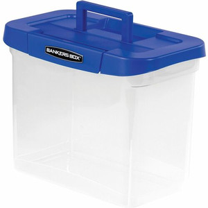 Bankers Box Heavy-Duty Portable File Box - Internal Dimensions: 11.75" Width x 6.75" Depth x 10.75" Height - External Dimensions: 14.3" Width x 8.6" Depth x 11.1" Height - Media Size Supported: Letter - x File - Lid Lock Closure Product Image 