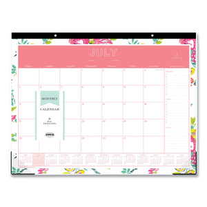 Blue Sky Day Designer Peyton Academic Desk Pad, Floral Artwork, 22 x 17, Black Binding, Clear Corners, 12-Month (July-June): 2023-2024 View Product Image