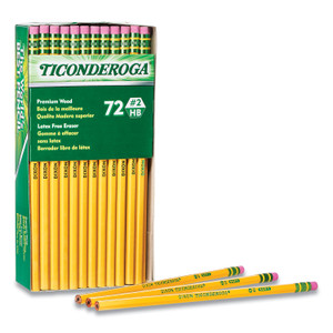 Ticonderoga Pencils, HB (#2), Black Lead, Yellow Barrel, 72/Pack DIX33904 View Product Image
