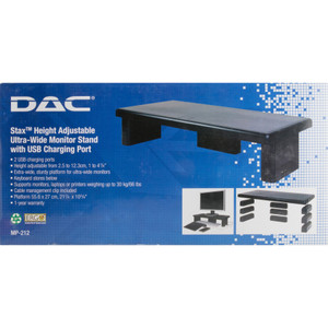 Data Accessories Company Monitor Stand,Ultra-wide,66 lb Cap,22"x10-1/2"x4-4/5",BK (DTA02238) Product Image 