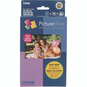Epson T5846 Ink/Paper Combo, Black/Cyan/Magenta/Yellow View Product Image