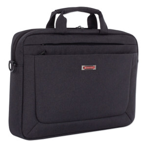 Swiss Mobility Cadence Slim Briefcase, Fits Devices Up to 15.6", Polyester, 3.5 x 3.5 x 16, Charcoal (SWZEXB1010SMCH) View Product Image