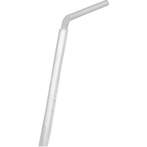 D&W Fine Pack Flexible Straws, 10.1/4", Wrapped, 1600/CT, Translucent (DZOGDSFW4400) View Product Image