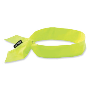 ergodyne Chill-Its 6700 Cooling Bandana Polymer Tie Headband, One Size Fits Most, Lime, Ships in 1-3 Business Days (EGO12301) View Product Image