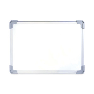 Flipside Dual-Sided Desktop Dry Erase Board, 18" x 12", White Surface, Satin Aluminum Frame View Product Image