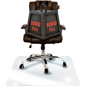 FloorTex Chairmat, Glass, 40"Wx53"L, Clear (FLR124053EG) View Product Image