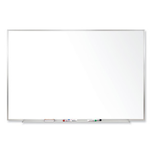 Ghent Magnetic Porcelain Whiteboard with Satin Aluminum Frame, 96.5 x 48.5, White Surface, Ships in 7-10 Business Days (GHEM1484) View Product Image