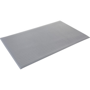 Genuine Joe Anti-fatigue Mat, 3/8" Vinyl Foam, 3'x5', Gray (GJO00086) View Product Image