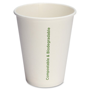 Genuine Joe Cups, f/Hot Drinks, Compostable, 12 oz, 1000/CT, White (GJO10215CT) View Product Image