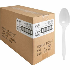 Genuine Joe Individually Wrapped Spoon - 1 Piece(s) - Disposable - White 1000 / Carton Product Image 
