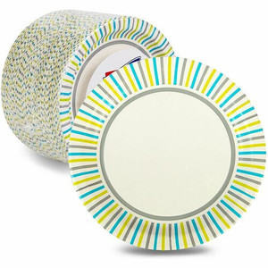 Genuine Joe 7" Printed Paper Plates - Disposable - 7" Diameter - Assorted Product Image 