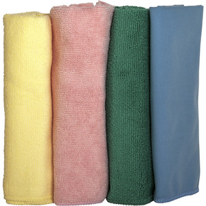 Genuine Joe Microfiber Cleaning Cloths,Lint-free,16"x16",4/PK,Assorted (GJO48261) View Product Image