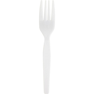 Genuine Joe Heavyweight Disposable Forks - 1 Piece(s) - Fork - 1 x Fork - Disposable - White Product Image 