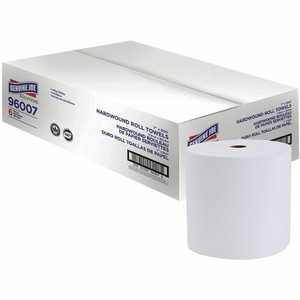 Genuine Joe Solutions 1-ply Hardwound Towels - 1 Ply - 7" Width x 600 ft Length - 0.98" Core - White - Virgin Fiber Product Image 