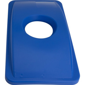 Genuine Joe 23-Gallon Recycling Bin Cutout Lid - Round - Blue Product Image 