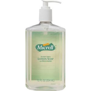 Gojo Hand Soap, Lotion, Antimicrobial, 12oz Pump, 12/CT, Clear (GOJ975912) View Product Image