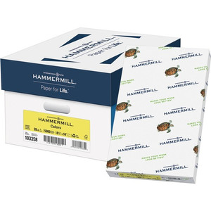 Hammermill Colors Recycled Copy Paper - Canary - Legal - 8 1/2" x 14" - 20 lb Basis Weight - Jam-free Product Image 