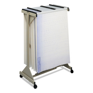 Safco Mobile Plan Center Sheet Rack, 18 Hanging Clamps, 43.75w x 20.5d x 51h, Sand View Product Image