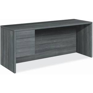 The HON Company Left Pedestal Credenza, 72"x24"x29-1/2", Sterling Ash (HON10546LLS1) View Product Image