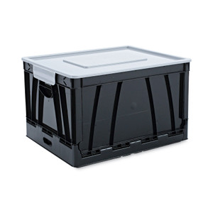 Universal Collapsible Crate, Letter/Legal Files, 17.25" x 14.25" x 10.5", Black/Gray, 2/Pack (UNV40010) View Product Image