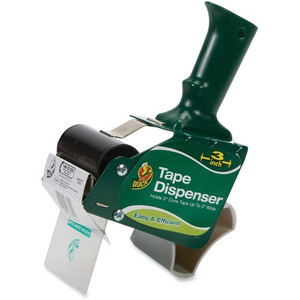 Duck Brand Extra Wide Standard Packing Tape Dispenser - 3" Core - Adjustable Tension Mechanism - Metal, Plastic - Green Product Image 