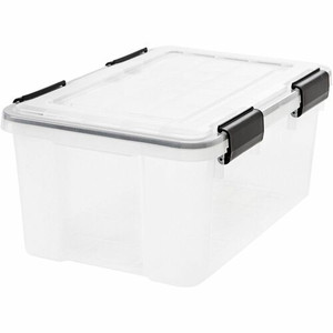 IRIS WeatherTight Heavy-duty Storage Tote - Internal Dimensions: 14.75" Length x 9.63" Width x 7" Height - External Dimensions: 17.5" Length x 11.8" Depth x 7.9" Height - 25 lb - 4.75 gal - Heavy Duty Product Image 