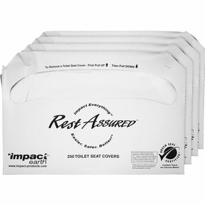 Impact Toilet Seat Covers - Half-fold - White - Paper - 250/Pack - (IMP25130873) Product Image 