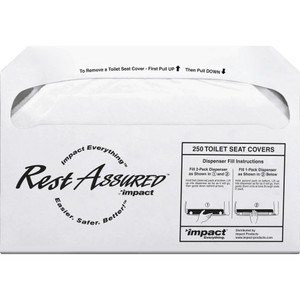 Impact Products Toilet Seat Covers, Half-folded, 250/Box, 1000/CT, White (IMP25130873) View Product Image