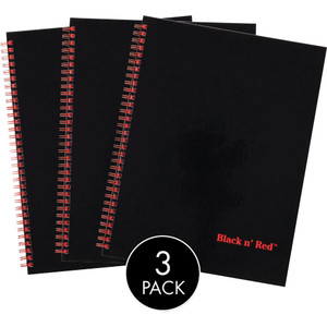 Black N' Red/John Dickinson Notebook, Double-Wire, 8-1/2"Wx1-7/10"Lx12"H, 3/PK, BK/R (JDK400123488) View Product Image