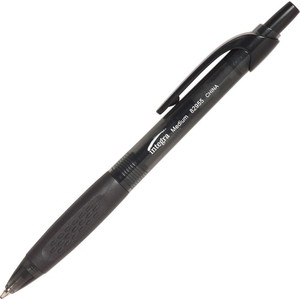 Integra Easy Click Retractable Ballpoint Pen - Medium Pen Point - Retractable - Black Ink - Black Barrel Product Image 