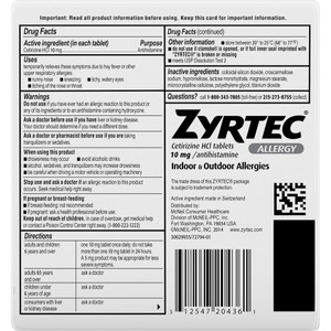 Zyrtec Allergy Tablets (JOJ20436) View Product Image