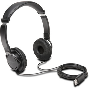 Kensington Headphones, USB, Hi-Fi, 7-9/10"Wx11-1/5"Lx2-4/5"H, Black (KMW97600) View Product Image