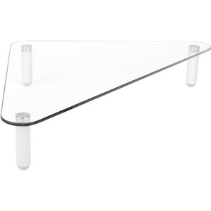 Kantek Glass Corner Monitor Riser/Desk Shelf - 40 lb Load Capacity - 3.25" Height x 19.70" Width - Tempered Glass Product Image 