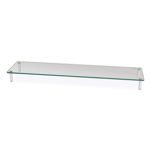 Kantek Extra Wide Glass Monitor Riser, 39.4" x 10.2" x 3.25", Clear, Supports 60 lbs (KTKMS380) View Product Image