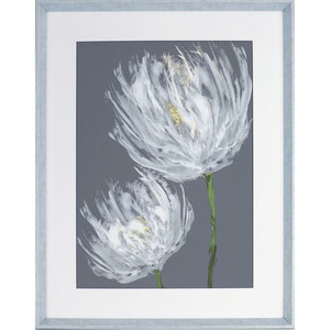 Lorell White Flower Design Framed Abstract Art (LLR04479) View Product Image