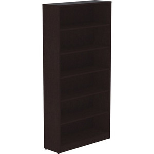 Lorell Laminate Bookcase - x 0.8" Thickness Shelf, 72" Height x 36" Width x 12" Depth - 6 Shelve(s) - 5 Adjustable Shelf(ves) - Square Edge - Material: Thermofused Laminate (TFL) Product Image 