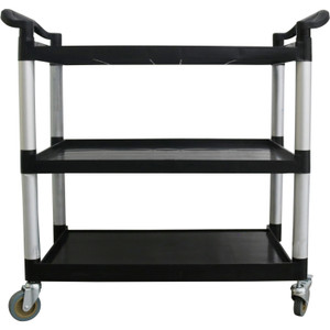 Lorell Utility Cart, Plastic, 300 lb Cap, 42"x20"x38", Black (LLR03610) View Product Image