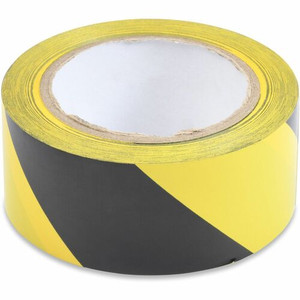 Tatco Hazard/Aisle Marking Tape - 36 yd Length x 2" Width - Yellow, Black - Adhesive Backing - For Marking Product Image 